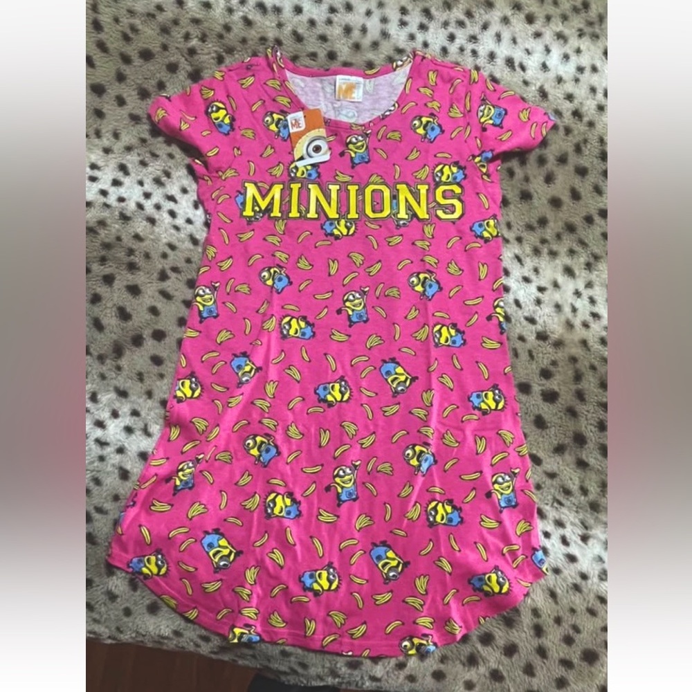 Universal Despicable Me Pink Minions Girls Nightgown, Size 10/11… Brand New!